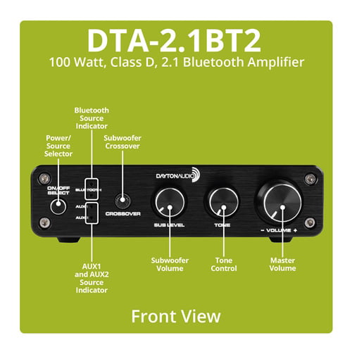 DTA-2.1BT2 | 100W 2.1 Class D Bluetooth Amplifier with Sub Frequency Adjustment - Image 5